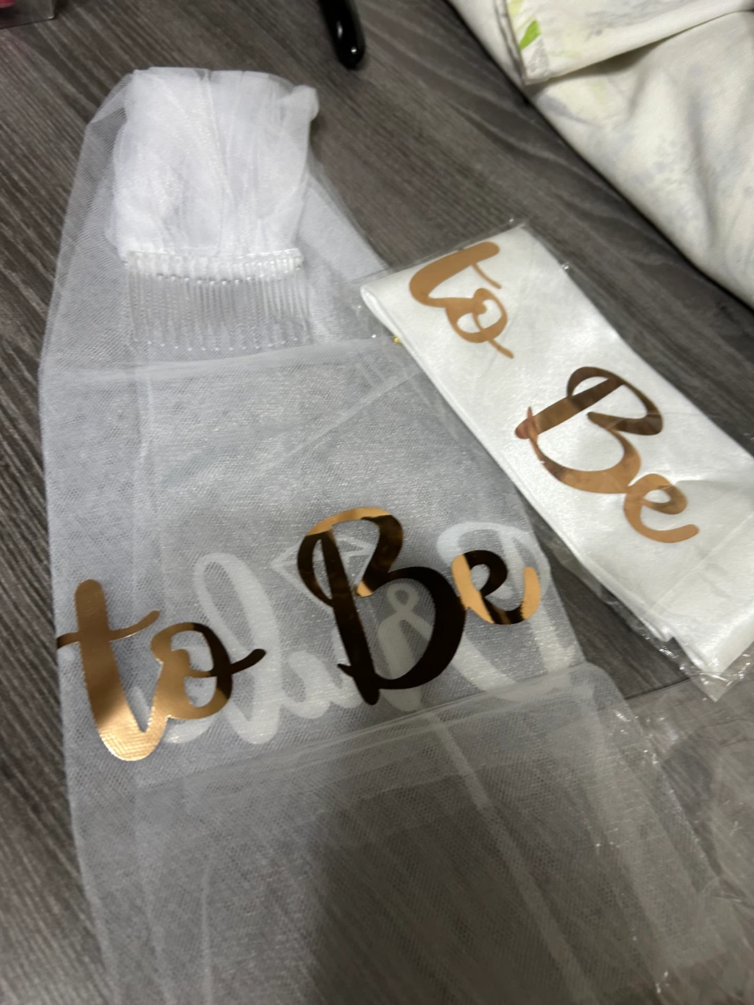 New-White Wedding , Veils with Comb, Bridal sash,hair pearl pcs! - photo 4
