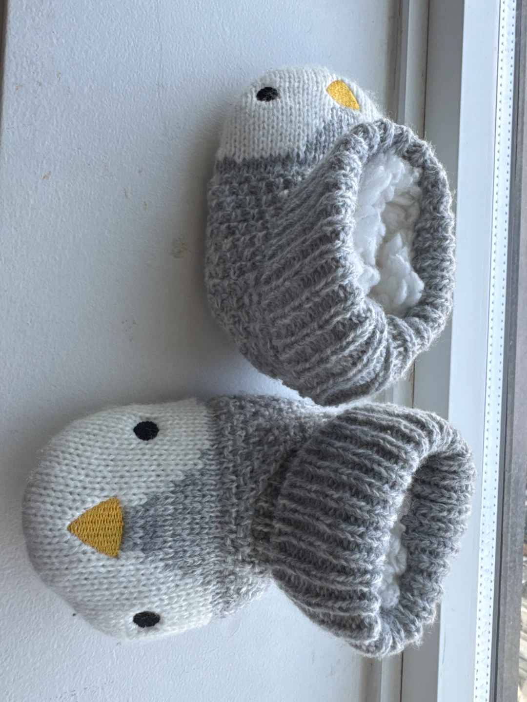 Knitted Penguin Baby Booties