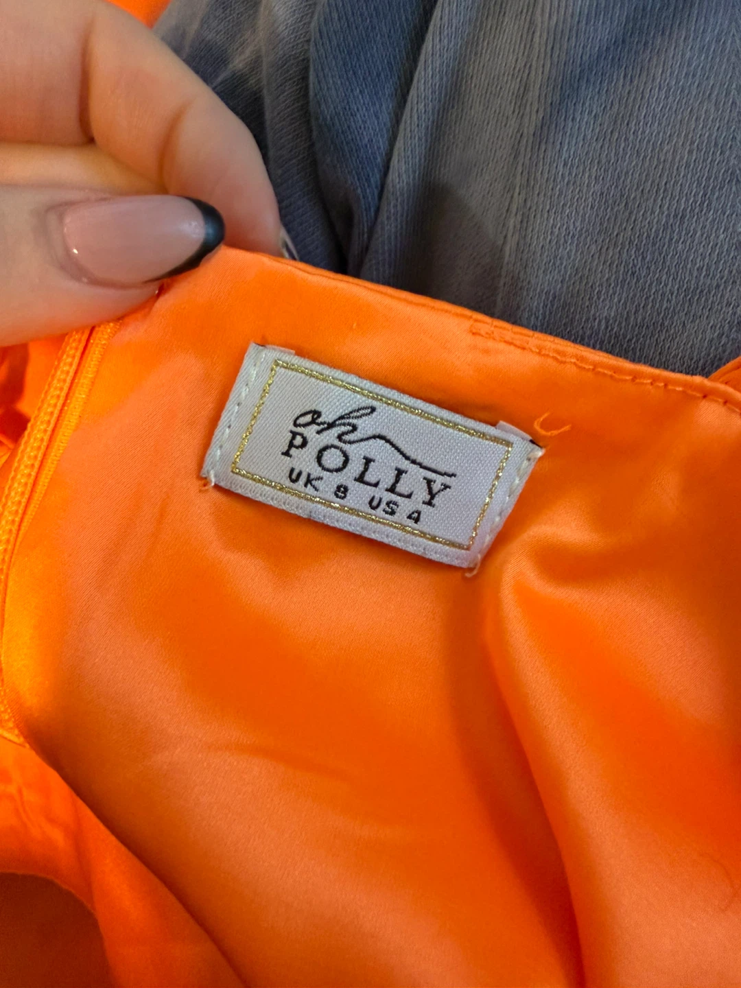 Oh Polly Orange Slip Dress UK 8 / US 4 - photo 2