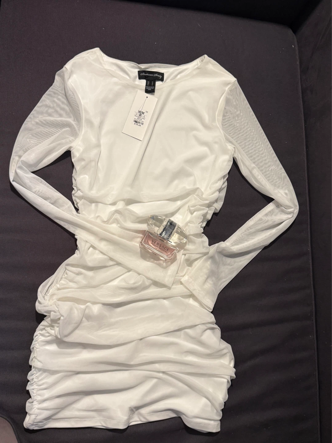 “White Ruched Mesh Dress talla M – Like new” - photo 2