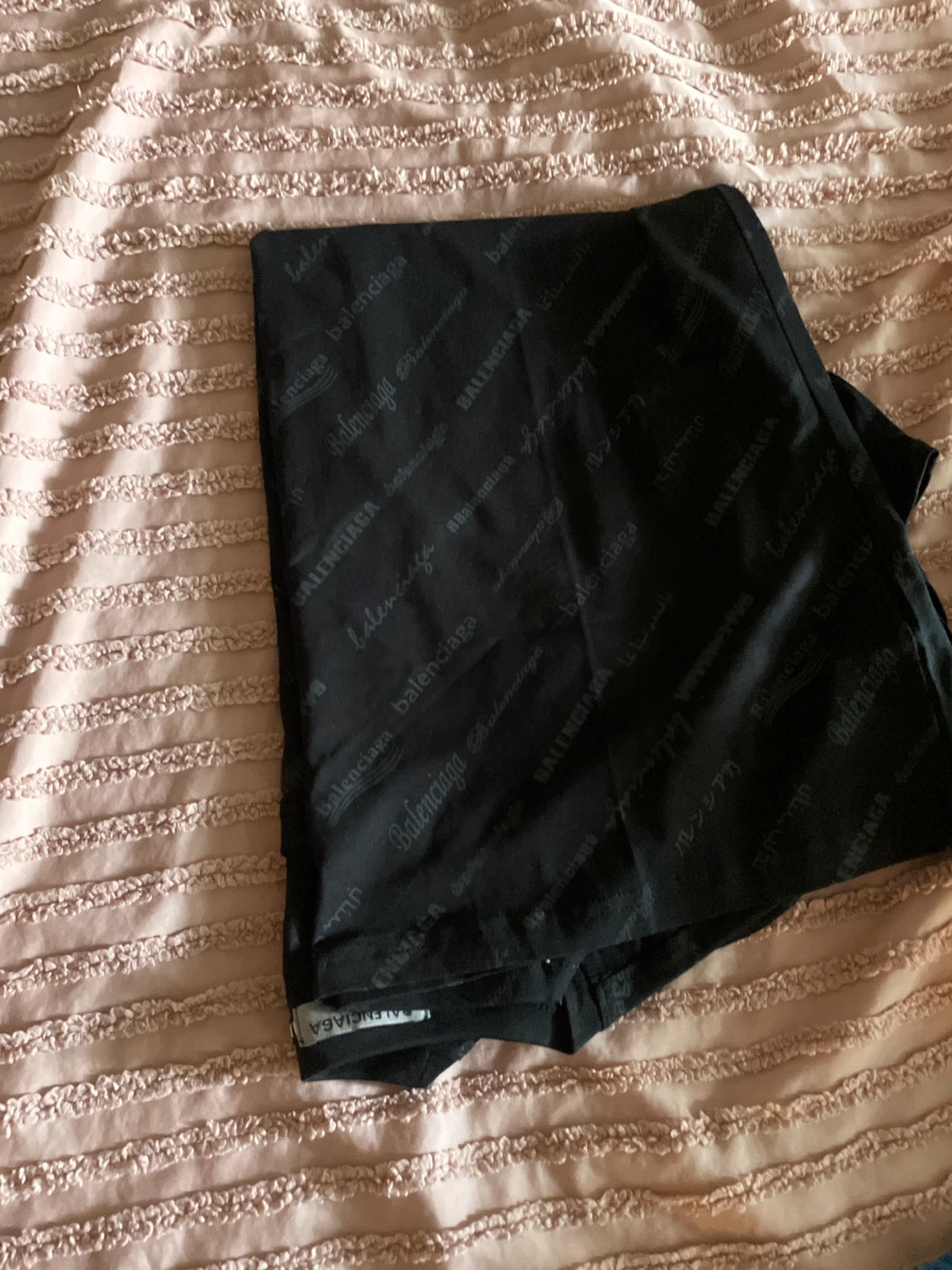 Balenciaga All-Over Logo Black T-shirt