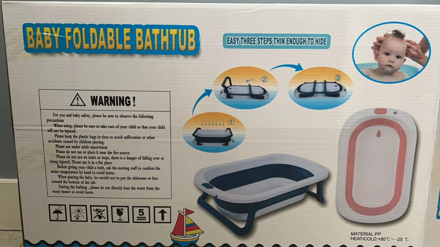 Baby Foldable Bathtub with Cushion