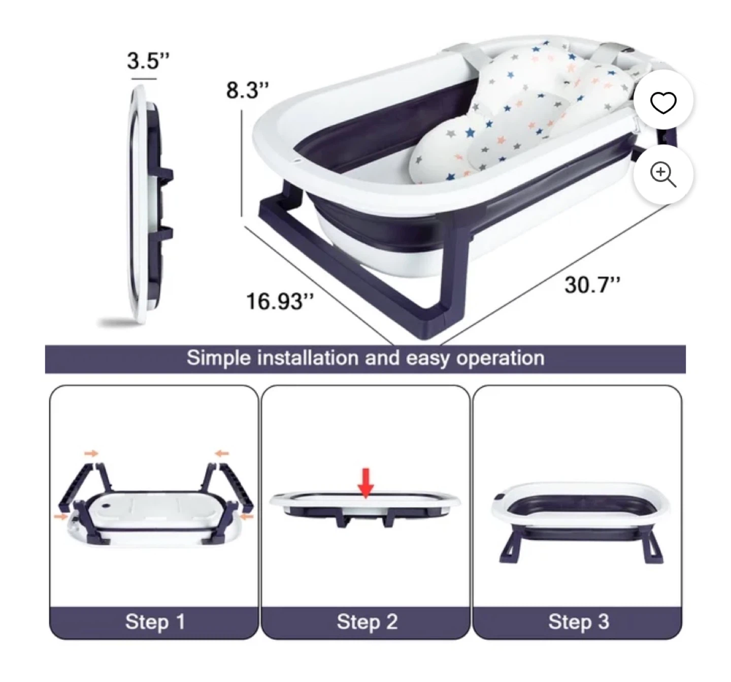 Baby Foldable Bathtub with Cushion - photo 4