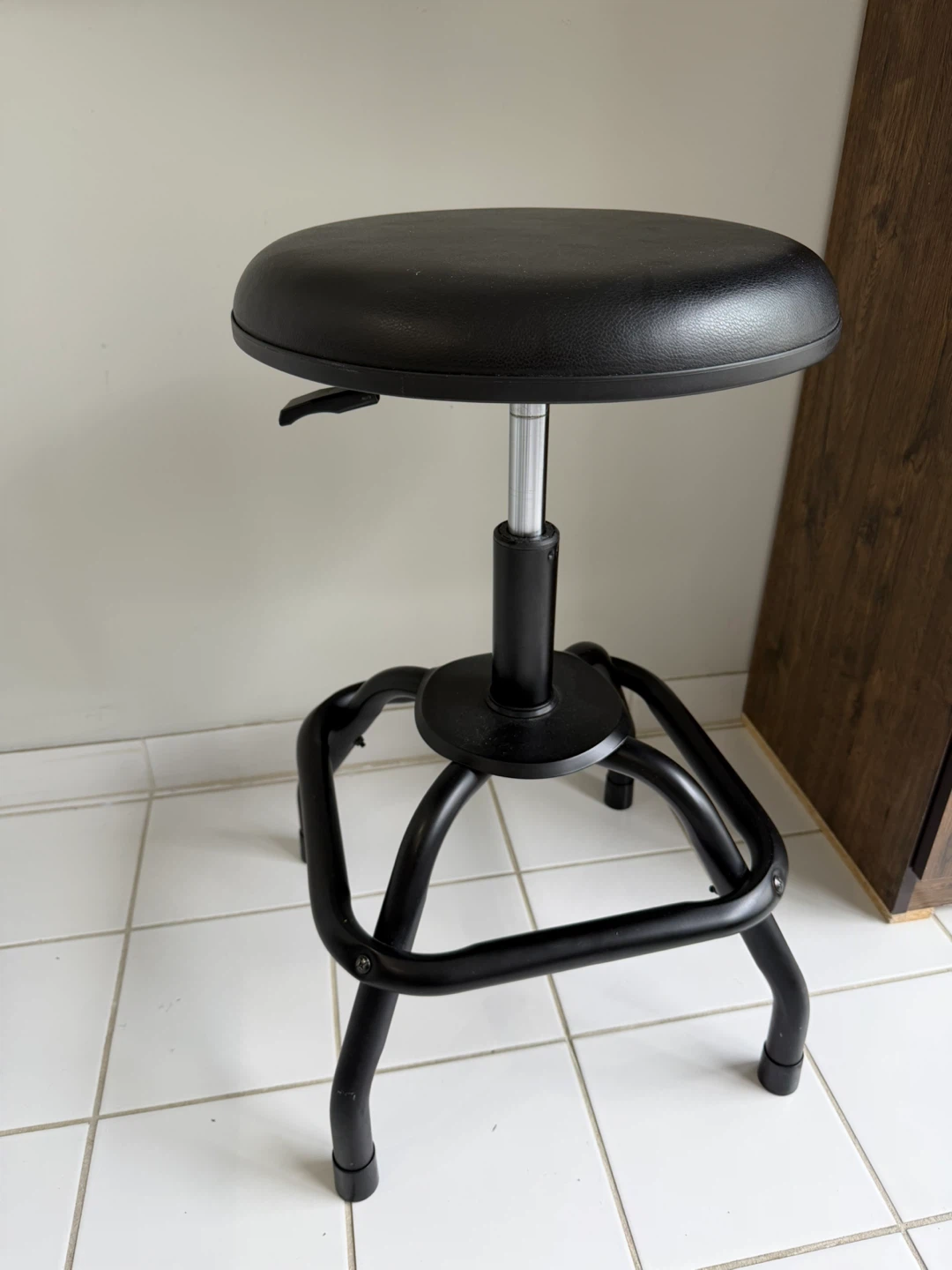 Black Adjustable Height Stool