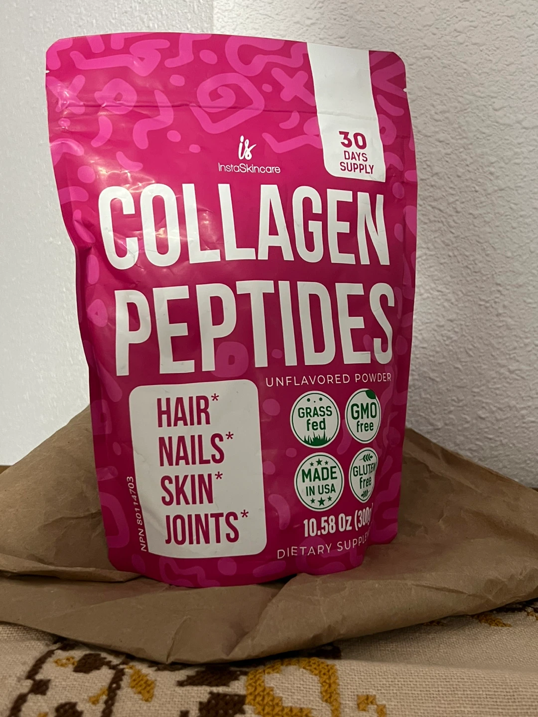 InstaSkincare®️ Collagen Peptides Unflavored Powder - 10.58 Oz