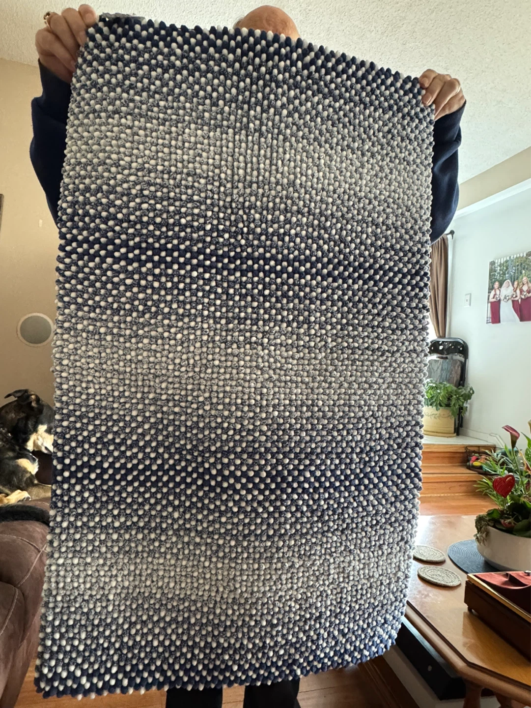Blue & White textured Mat