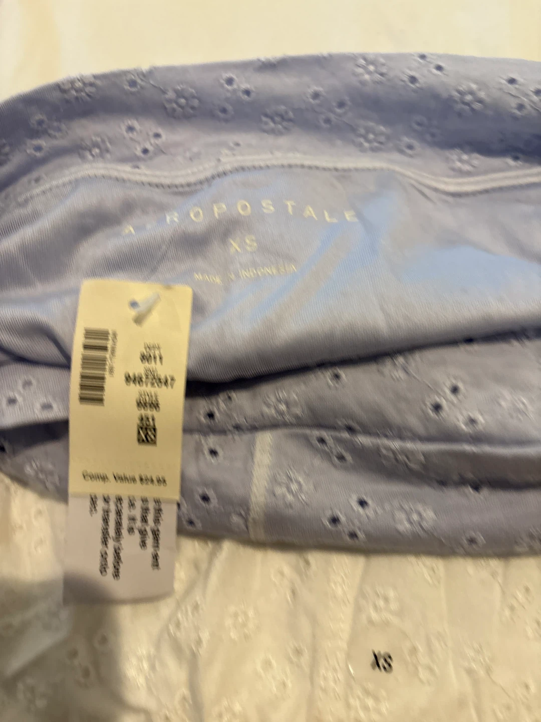 Aeropostale Eyelet Shorts (XS) - Blue and White - photo 3