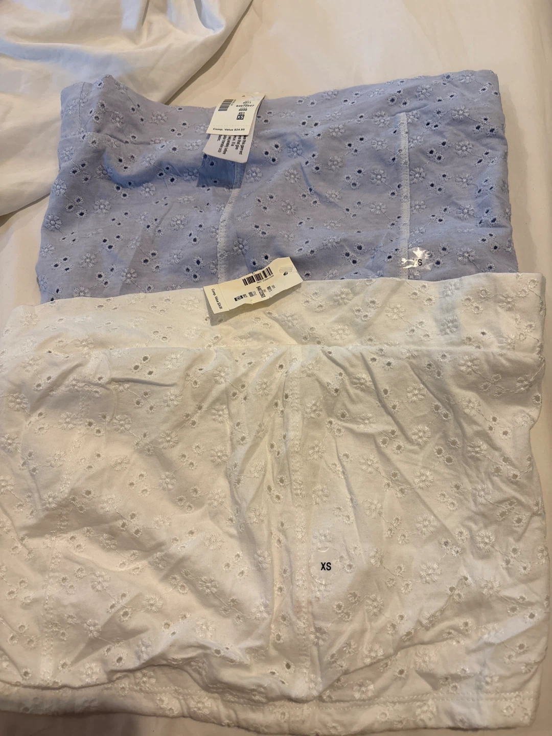 Aeropostale Eyelet Shorts (XS) - Blue and White