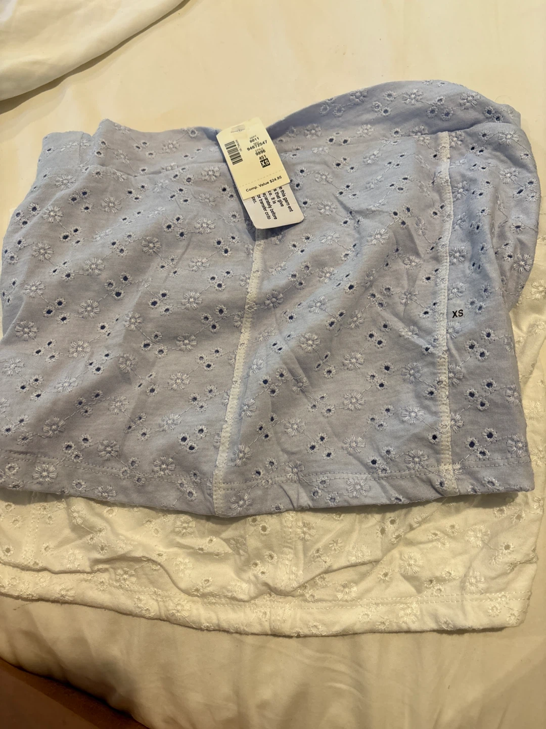 Aeropostale Eyelet Shorts (XS) - Blue and White - photo 2