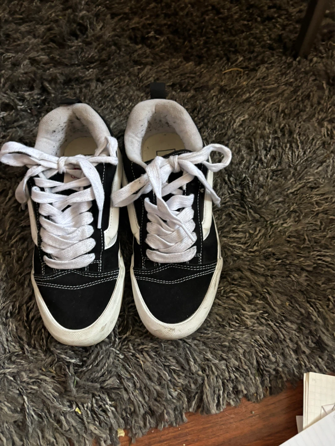 Vans Old Skool Black White Skate Shoes, man size 7.5