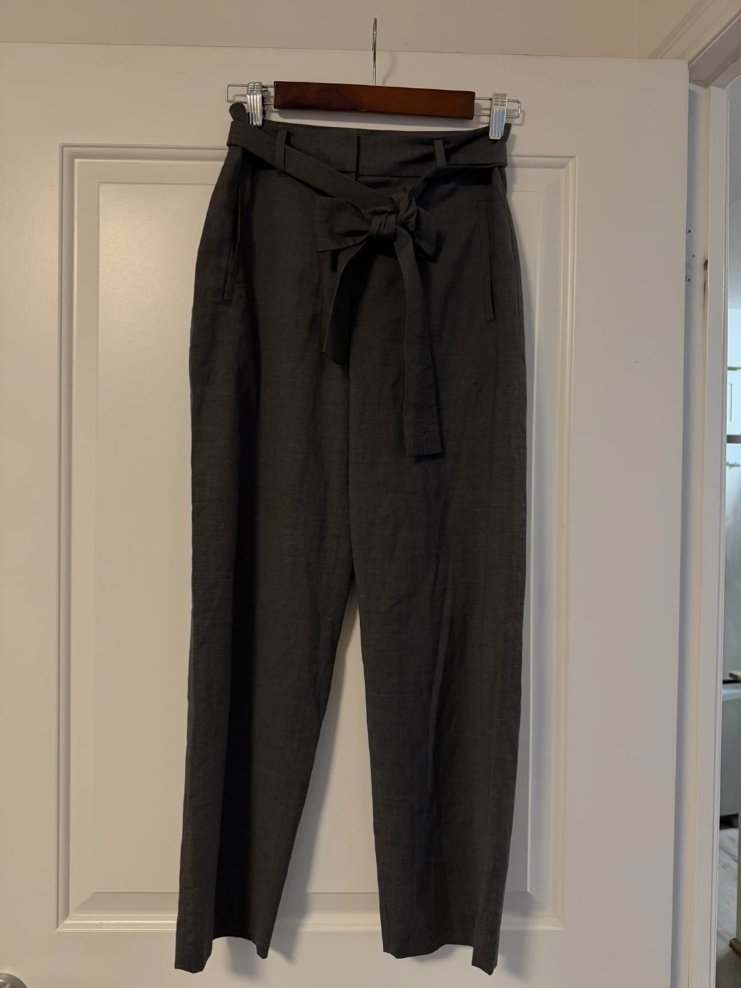 Wilfred Grey Belted Trousers Size 4