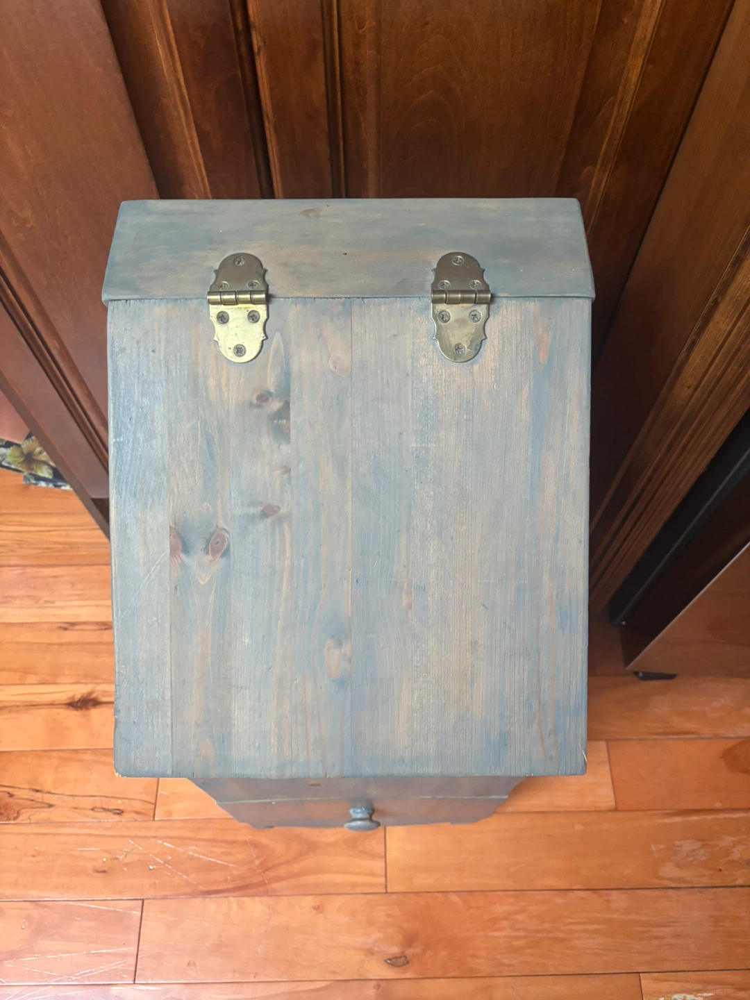 Wooden Storage Bin with Lid and Drawer - photo 3