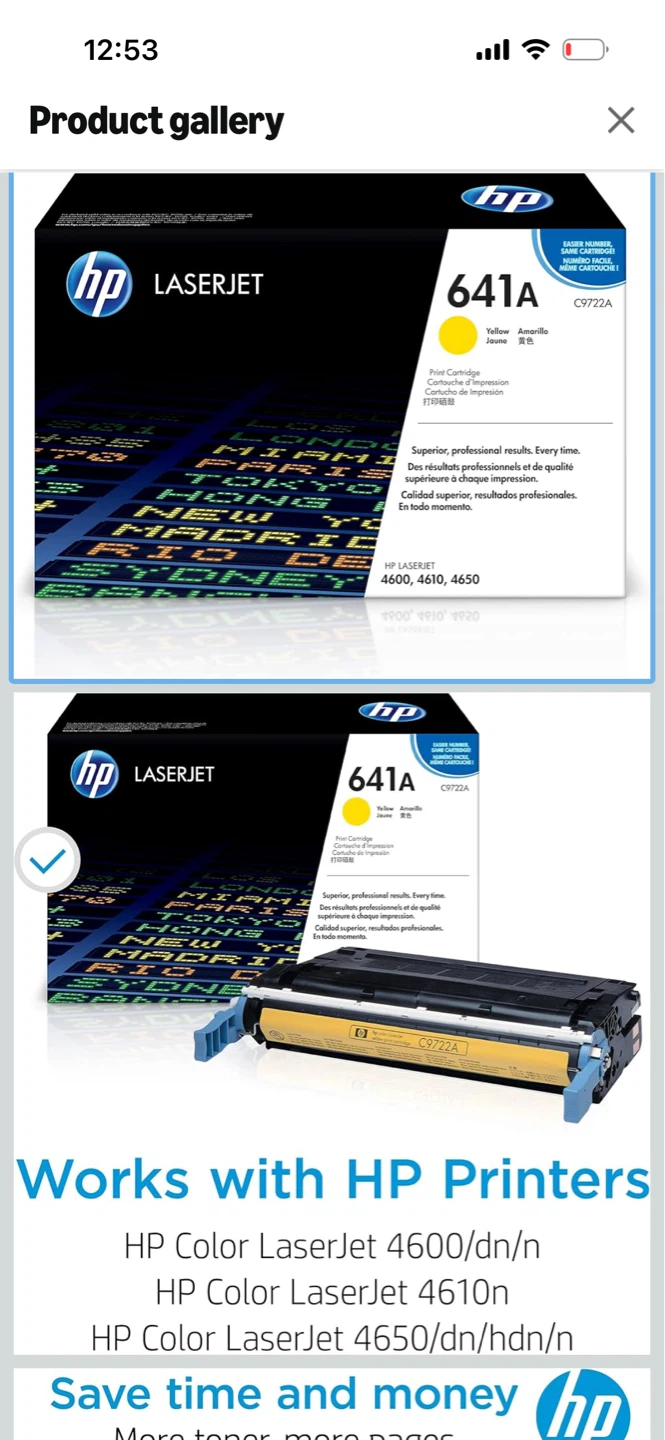 HP 641A LaserJet Toner Cartridges (Black, Cyan, Magenta, Yellow)
