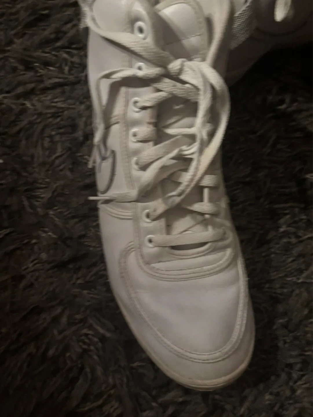 Nike White High-Top Sneakers, size 13 - photo 4
