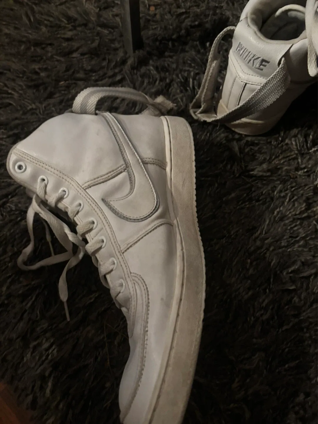 Nike White High-Top Sneakers, size 13 - photo 3
