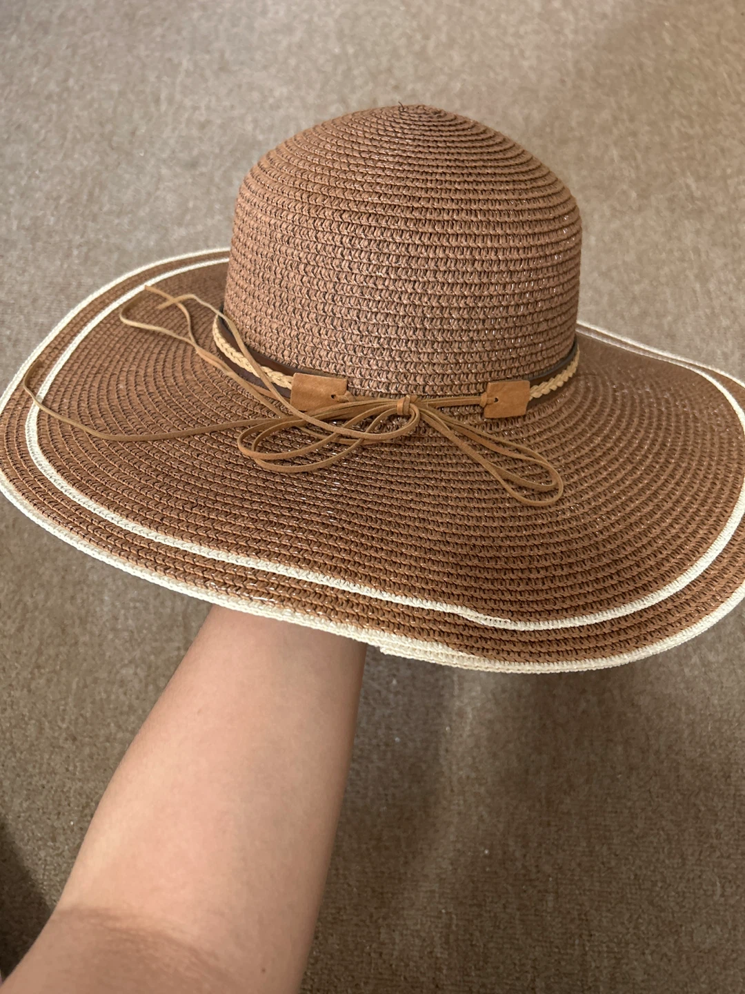Straw Sun Hat with Ribbon Accent - photo 2