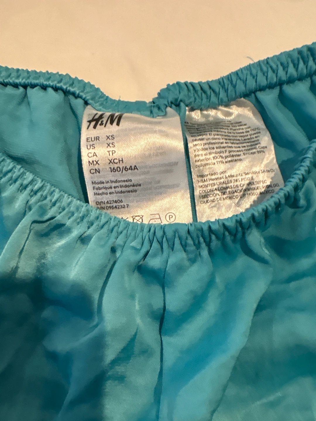 H&M Teal Lace Trim Cami Shorts Pajama Set XS - photo 2