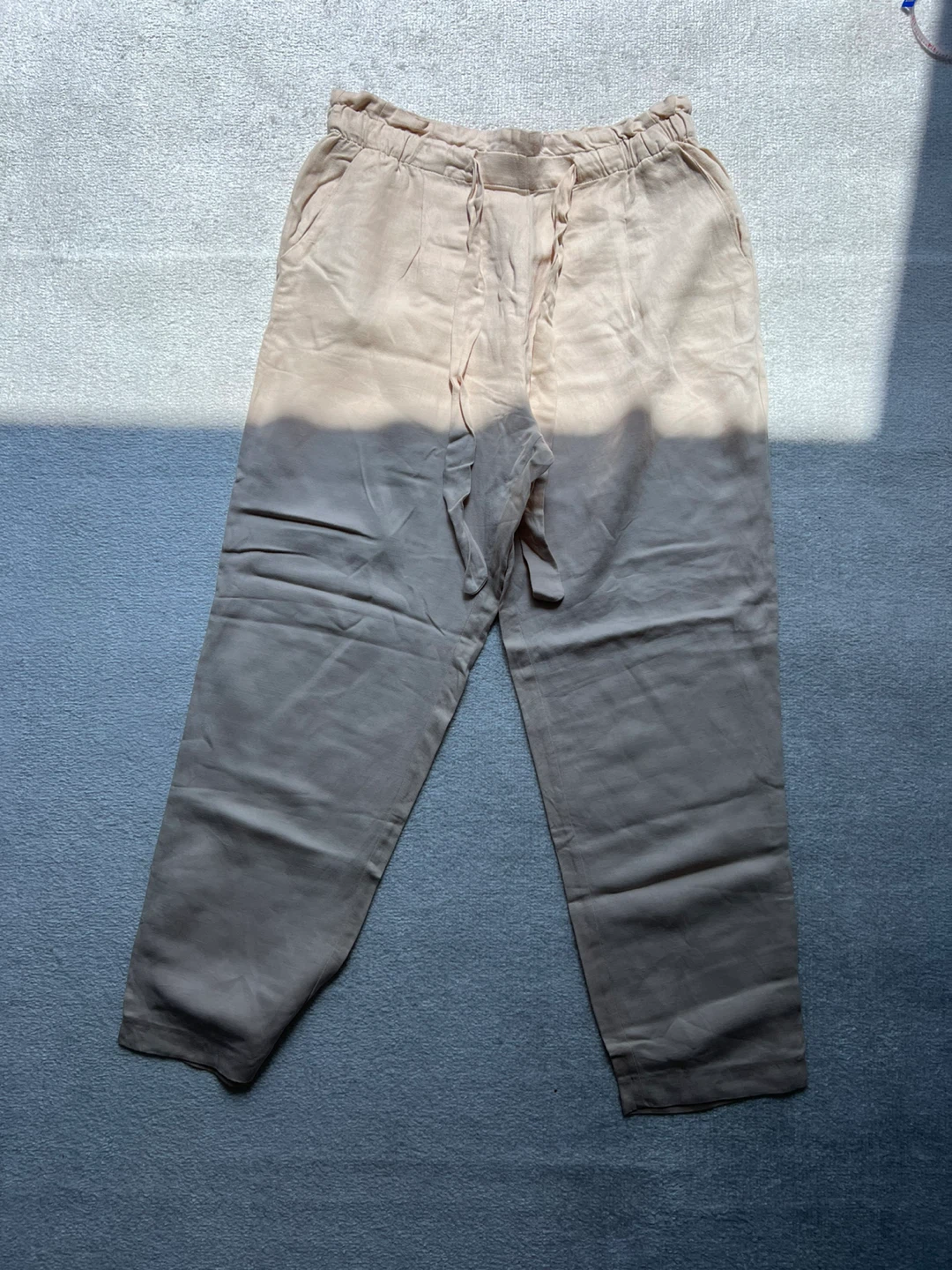 ZARA TRF beige linen blend pants women's size M