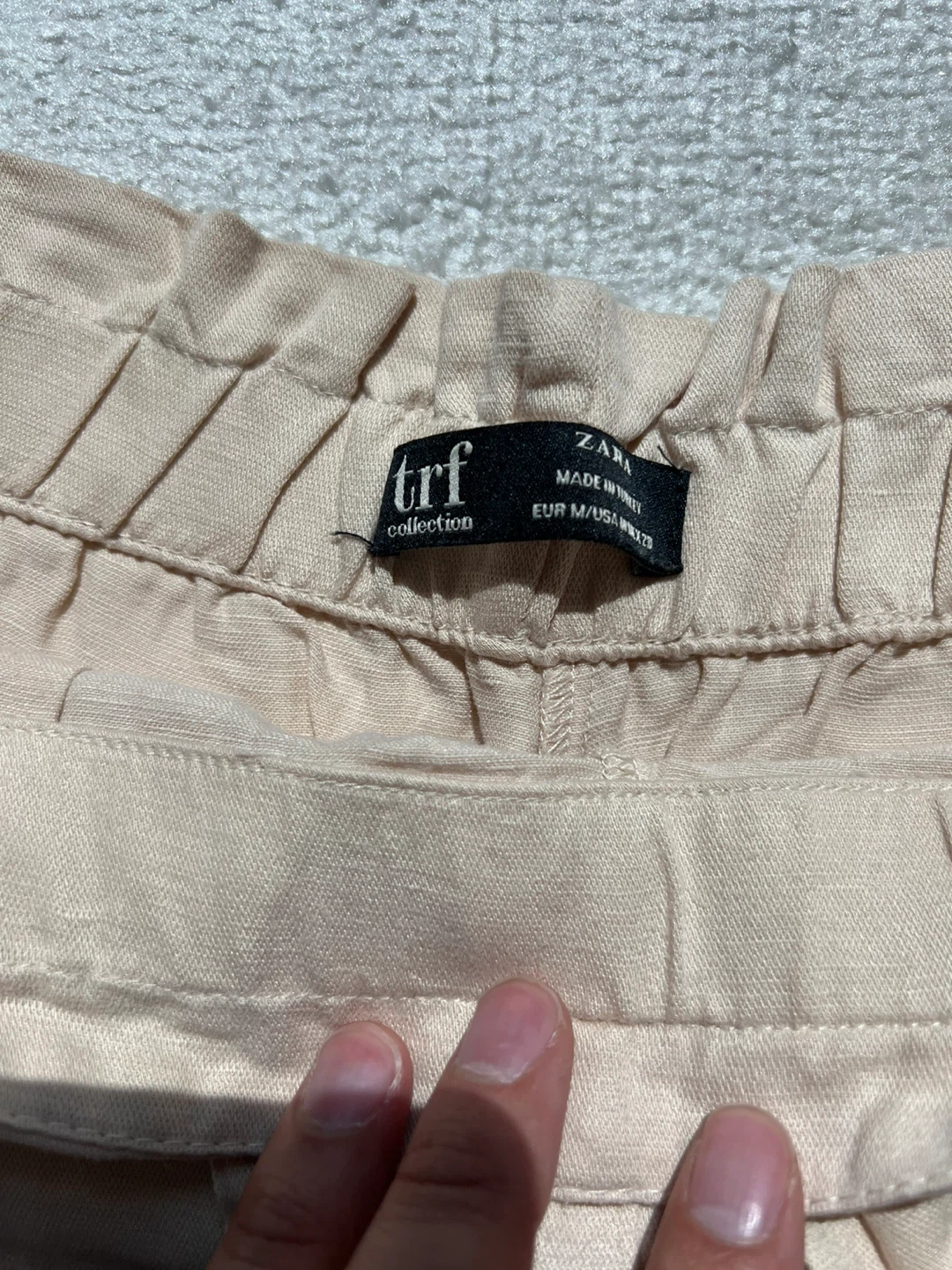 ZARA TRF beige linen blend pants women's size M - photo 2