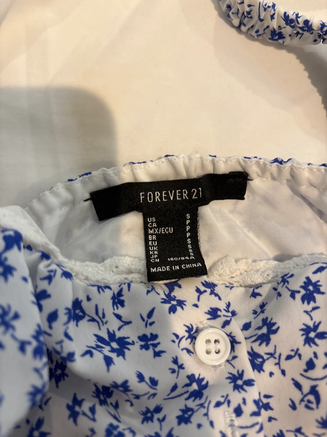 Forever 21 Blue Floral Crop Top Size S - photo 3