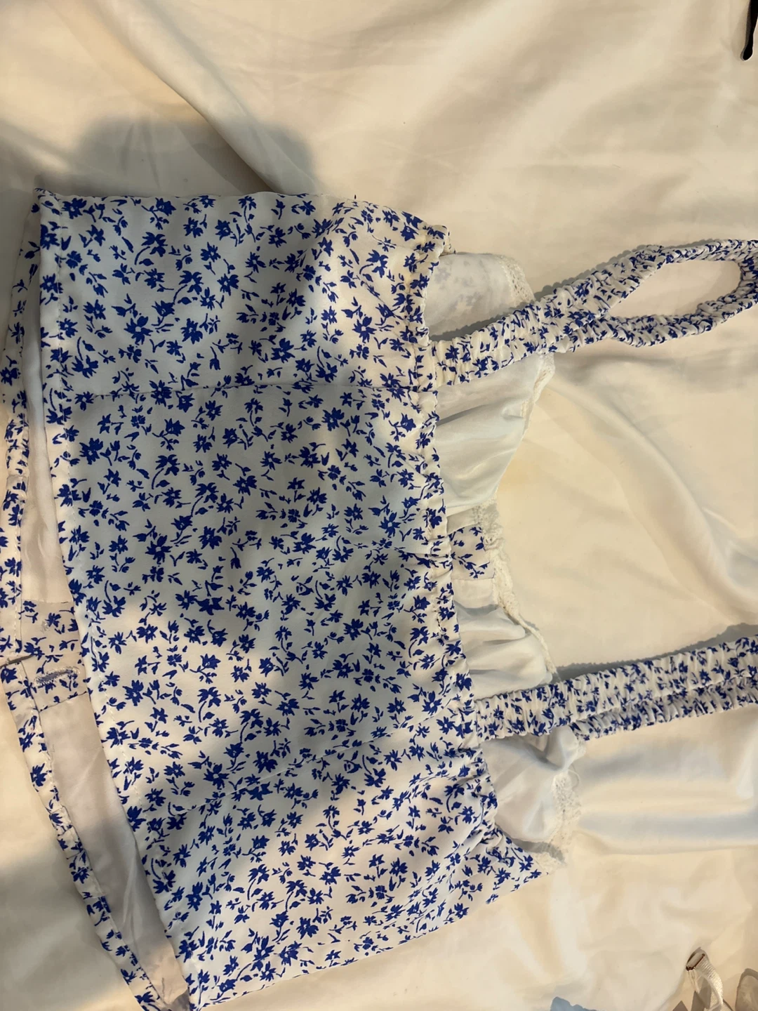 Forever 21 Blue Floral Crop Top Size S - photo 2