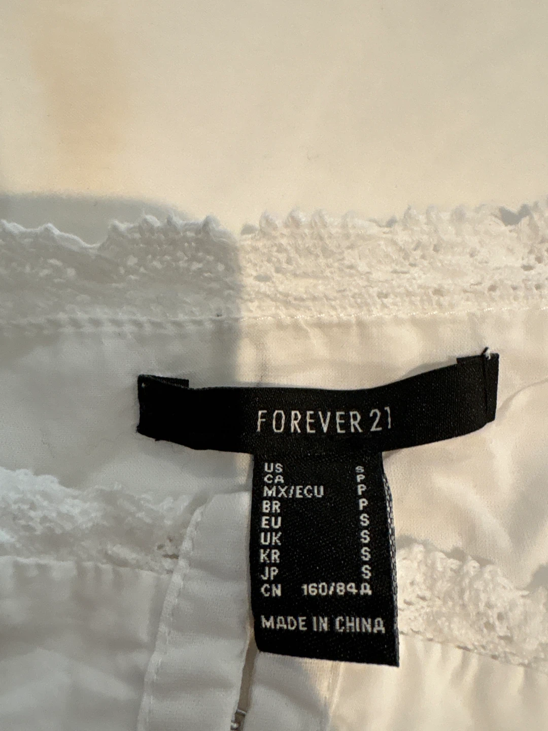 White Forever 21 Eyelet Crop Top - Size S - photo 3