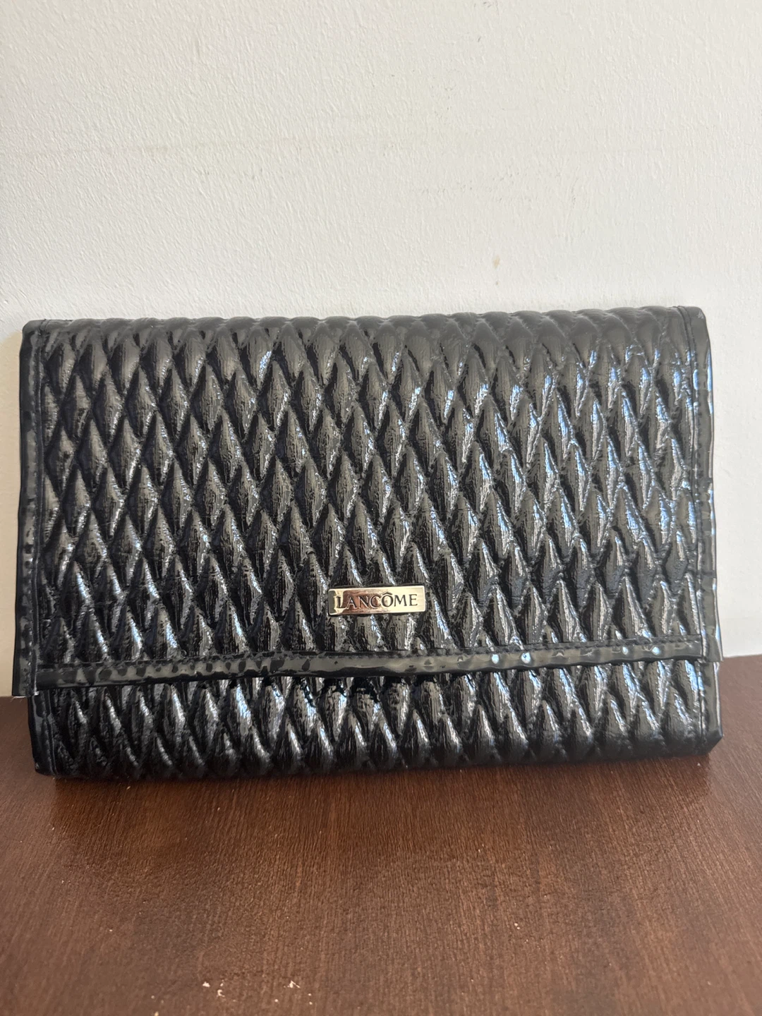 Lancôme Black Quilted Patent Cosmetic Bag / Organizer - photo 4