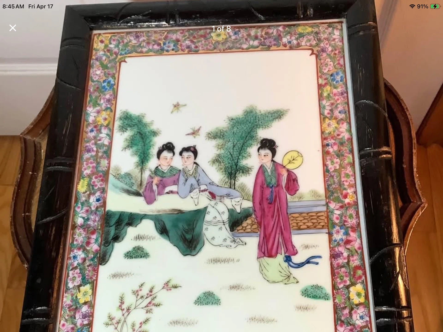 Mid Century Chinese Famille Rose Hd Ptd Porcelain Wall Art 🐞