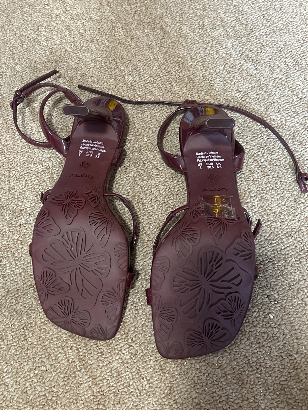 ALDO Women's Burgundy Heeled Sandals Size 8 - photo 3