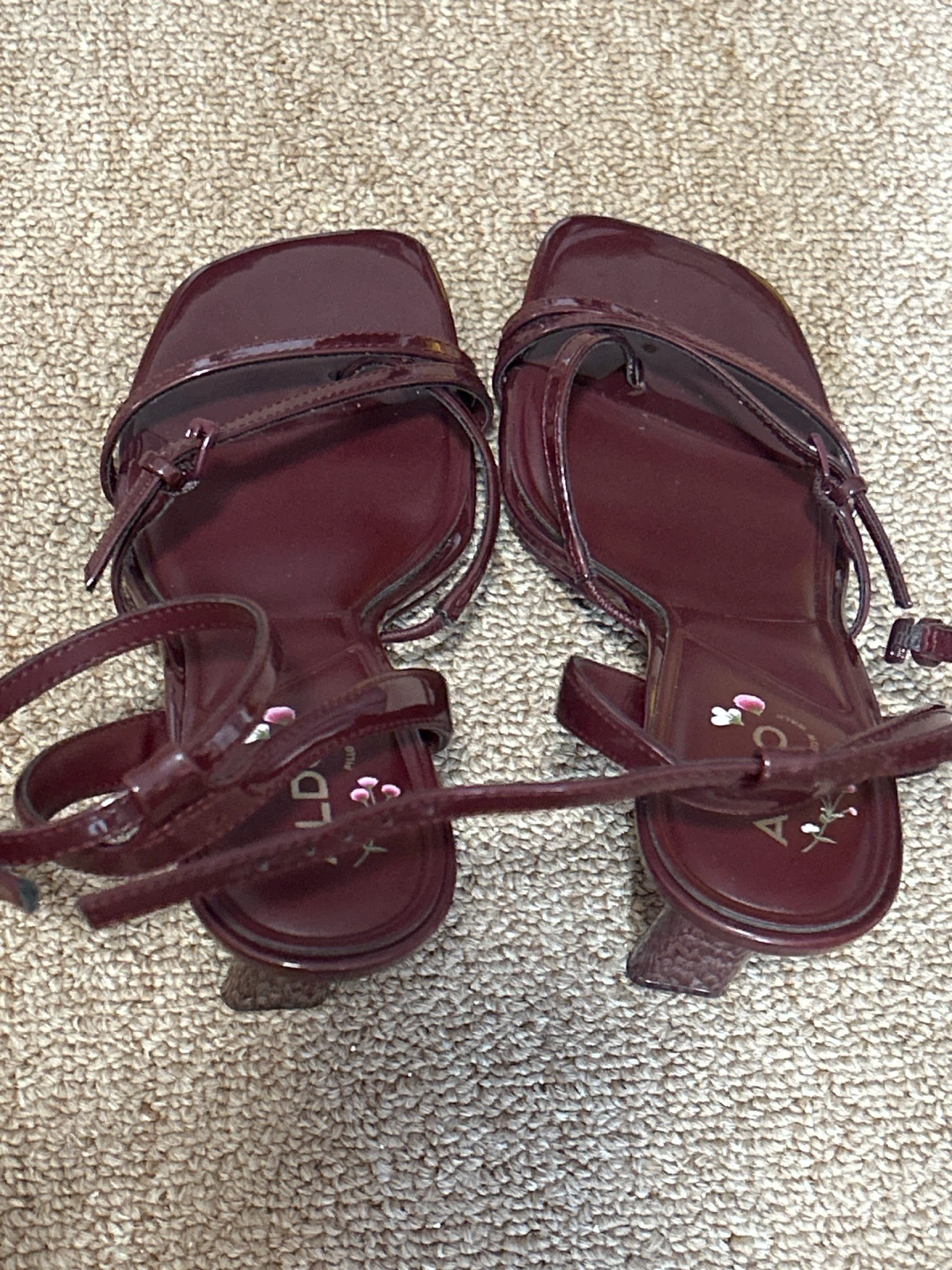 ALDO Women's Burgundy Heeled Sandals Size 8 - photo 2