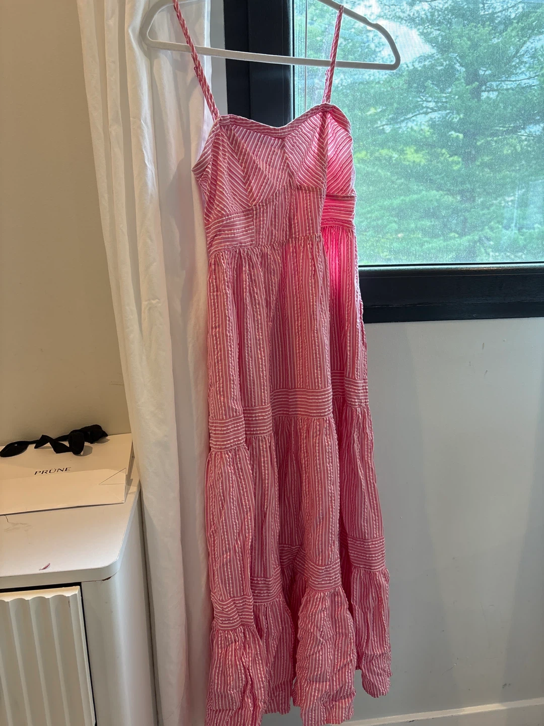 American Eagle Pink Striped Smocked Maxi Dress Size S/P