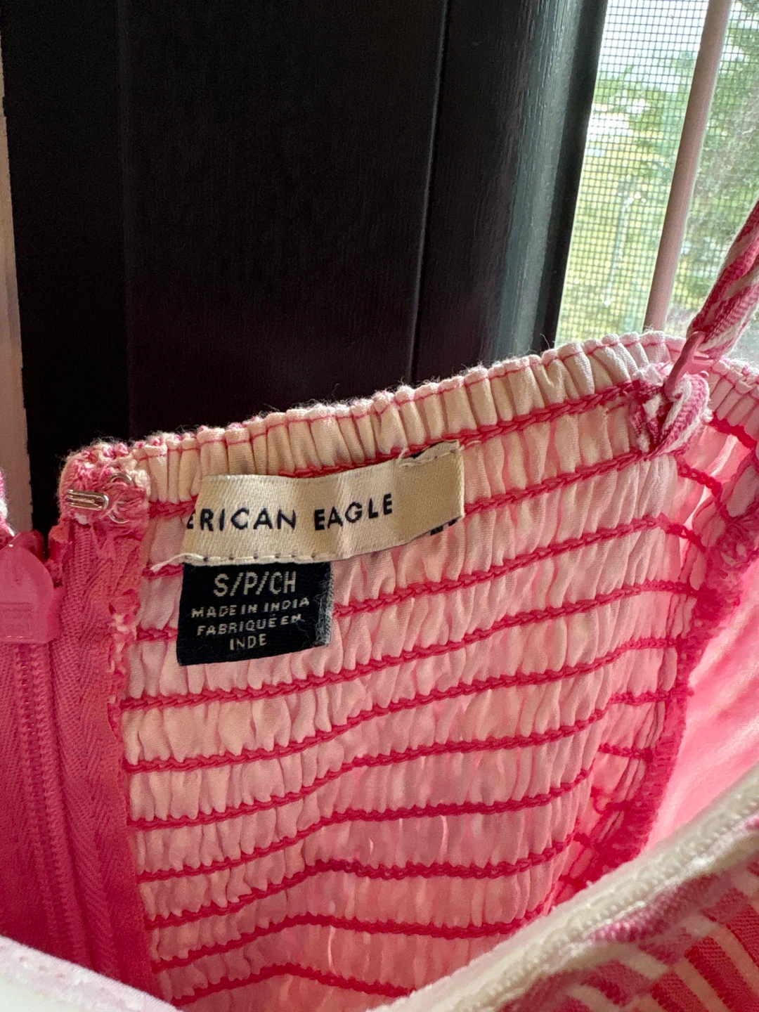 American Eagle Pink Striped Smocked Maxi Dress Size S/P - photo 2