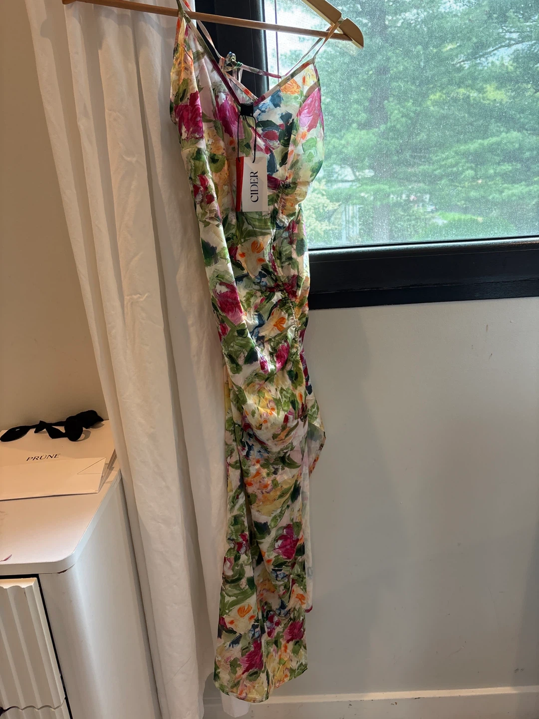 Cider Floral Ruched Mini Dress Size S