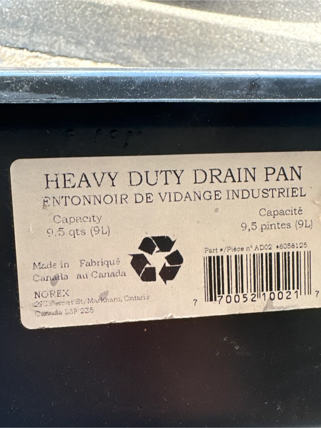 Heavy Duty Drain Pan 9.5 qts - photo 2