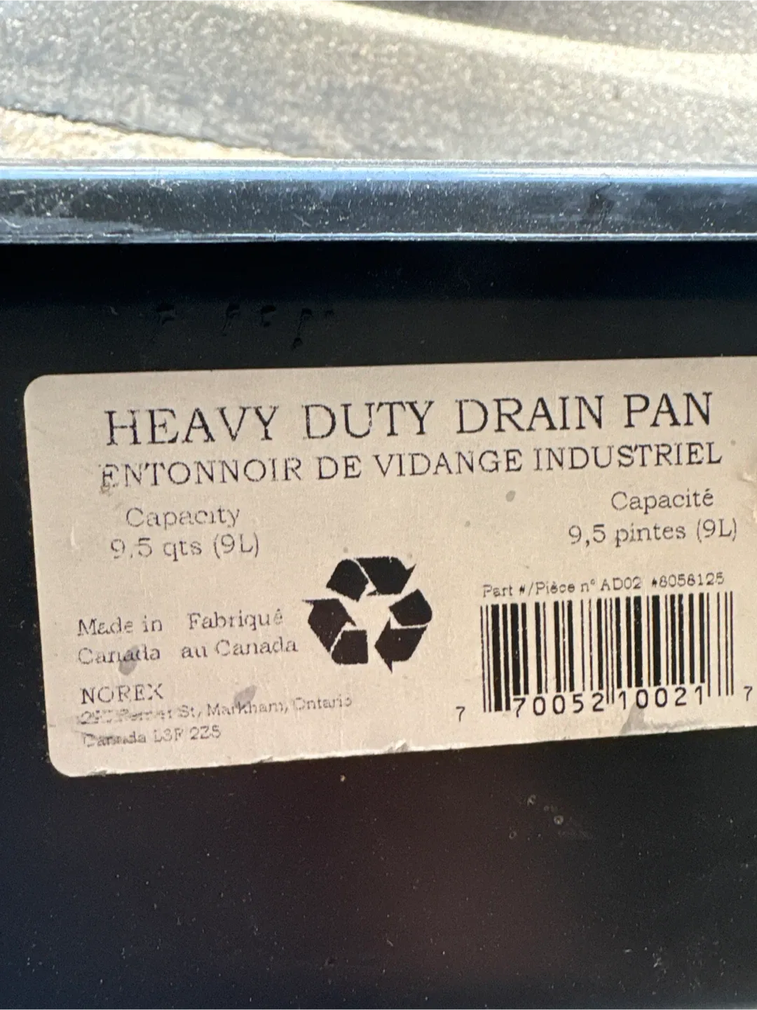 Heavy Duty Drain Pan 9.5 qts - photo 2
