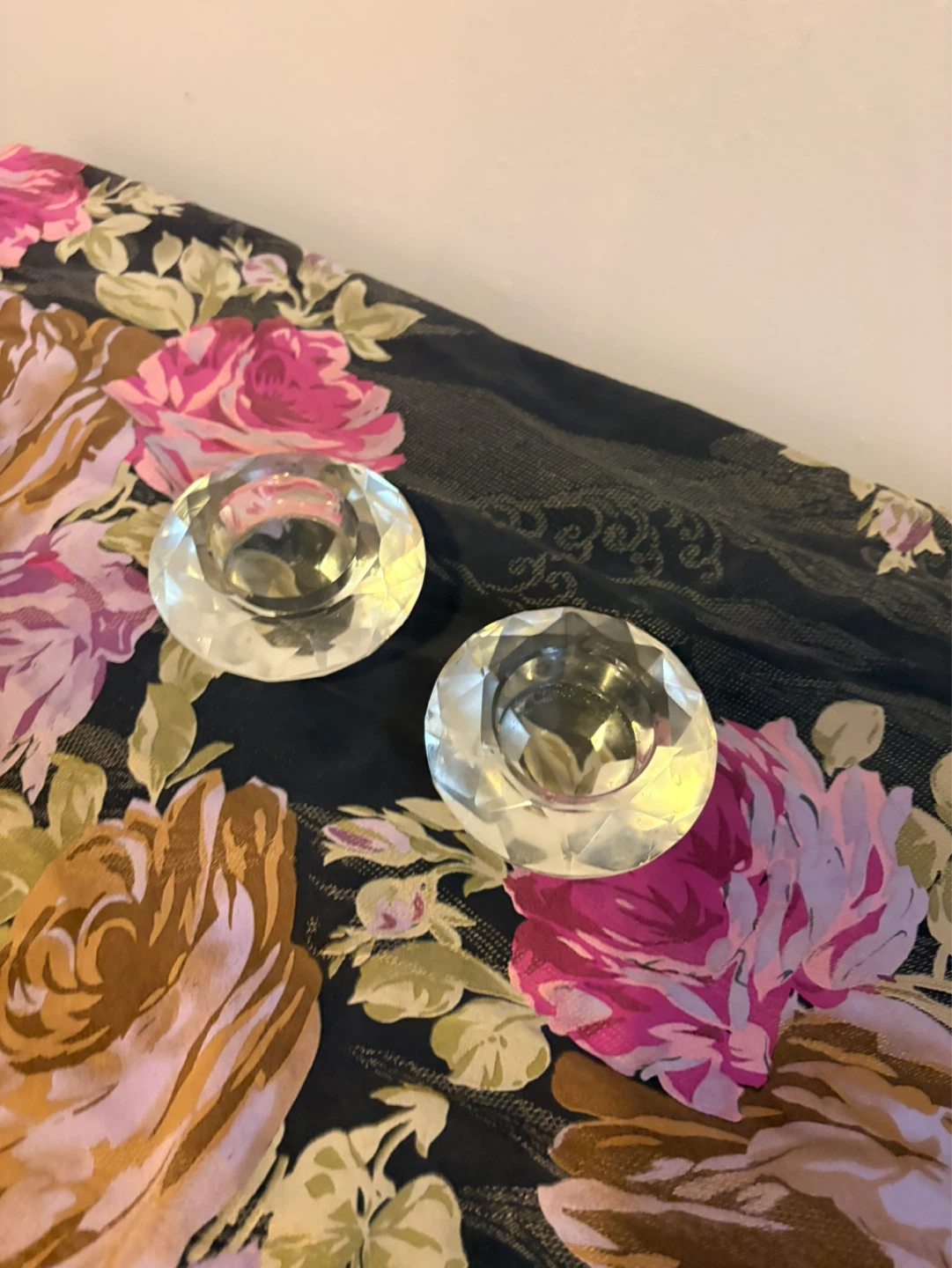 Free with purchase! Clear Diamond Shaped Votive Candle Holders