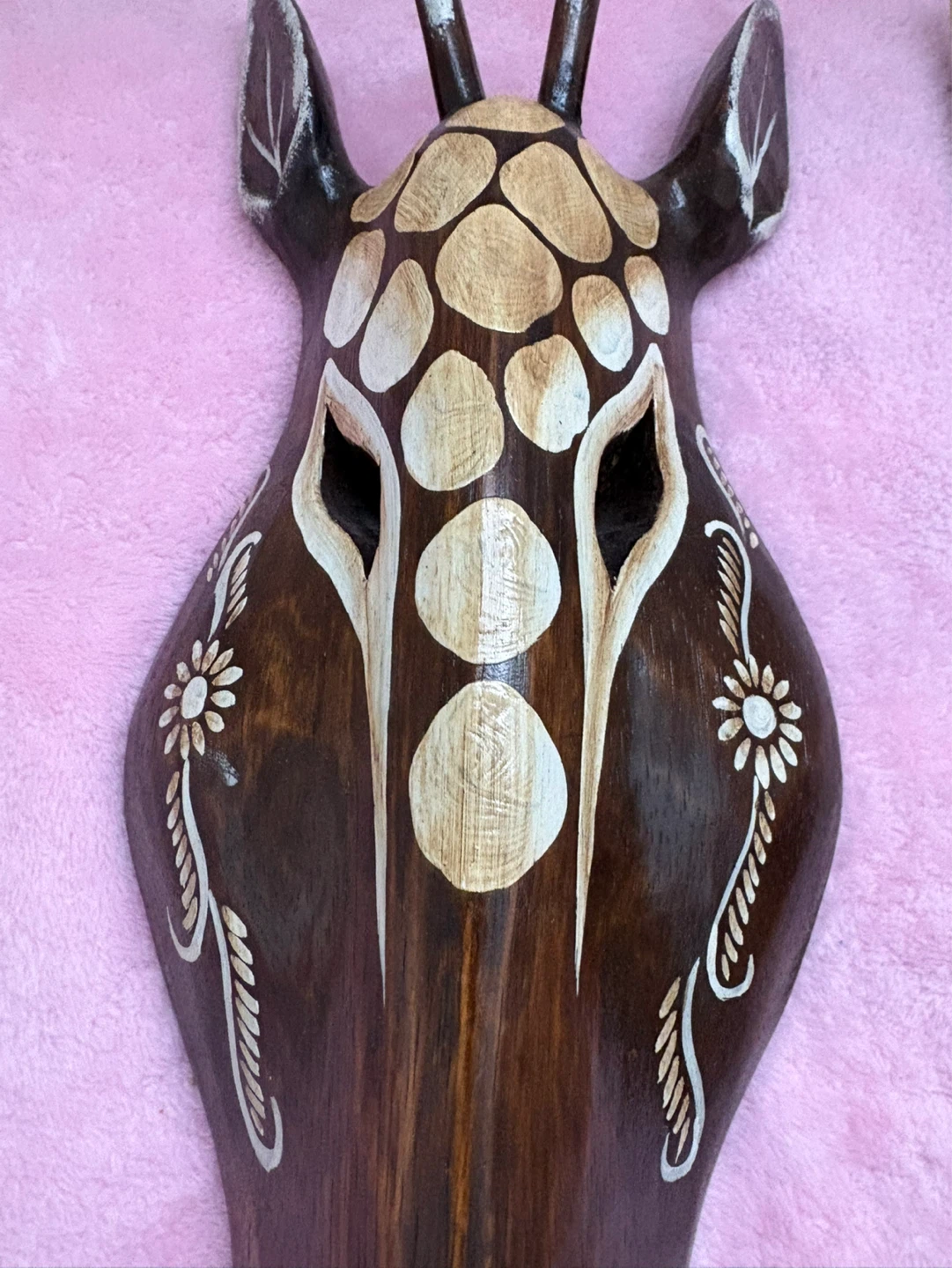 Large Hand Carved Wooden African Masks – 20”x6” (Set of 2) - photo 2