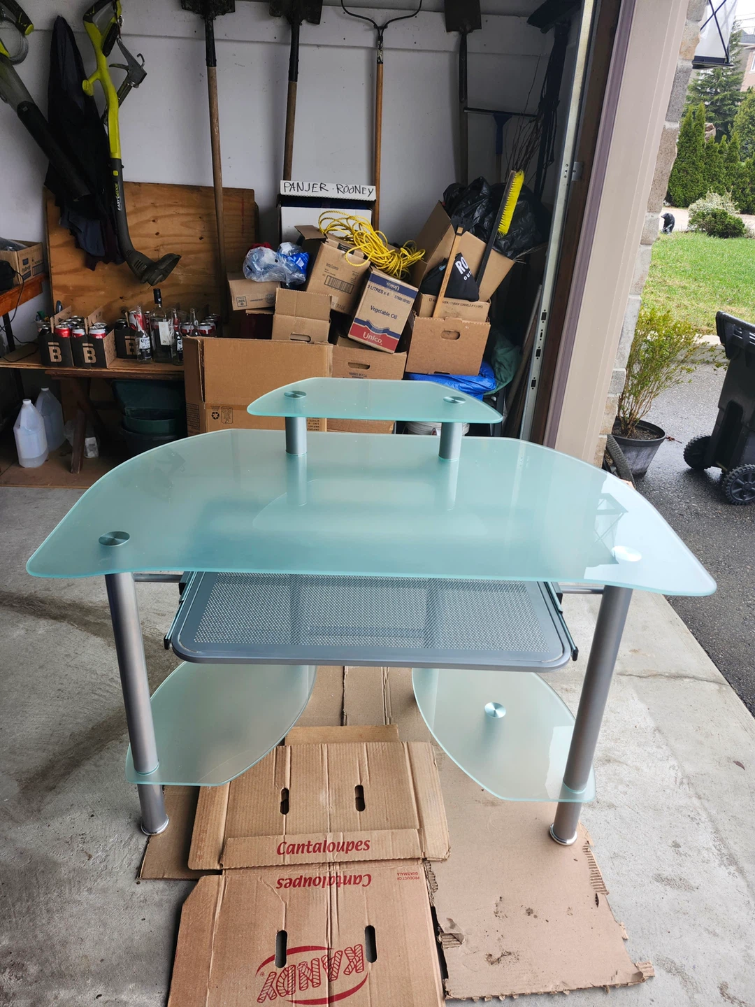 GLASS COMPUTER DESK
