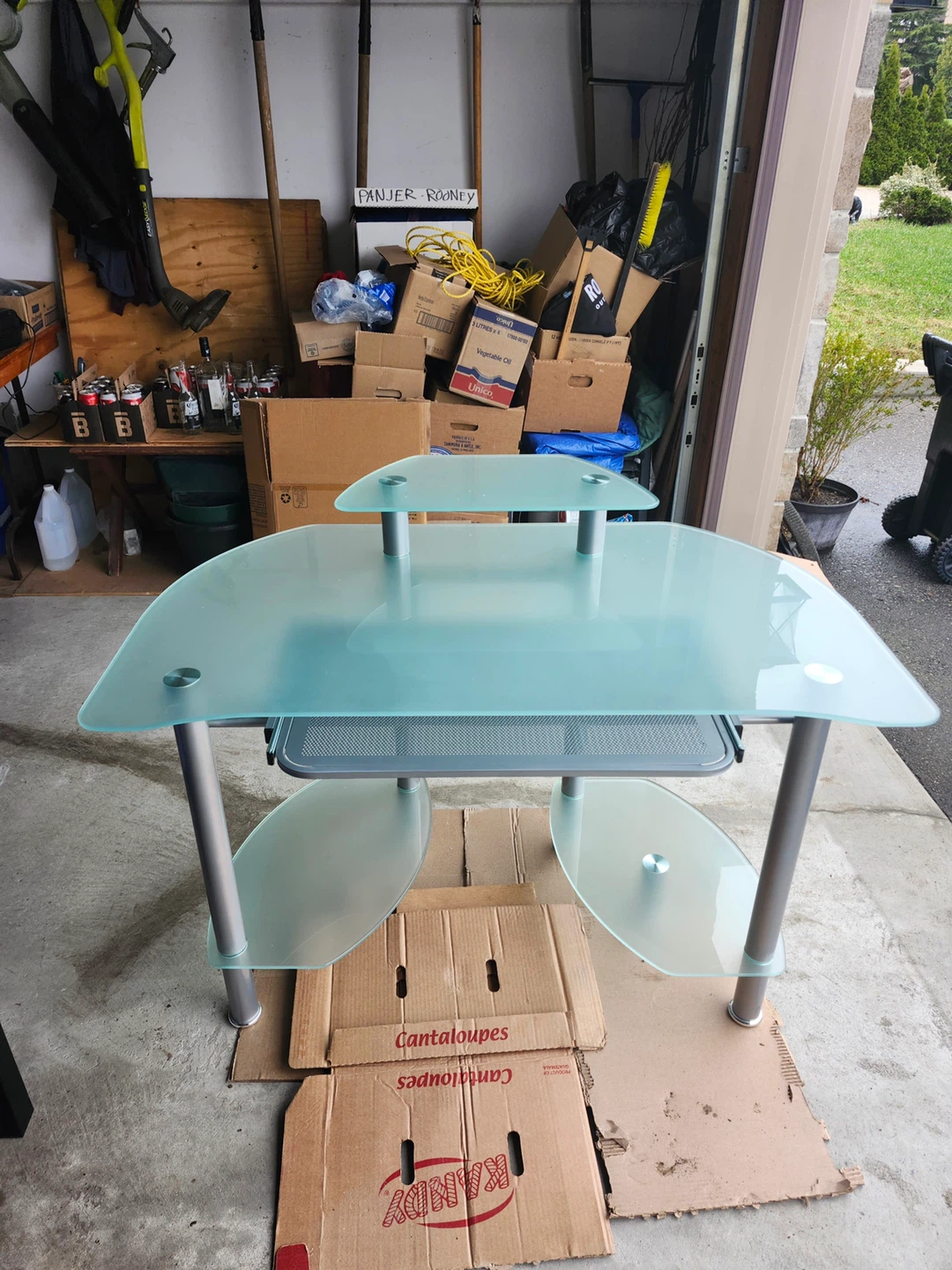 GLASS COMPUTER DESK - photo 2