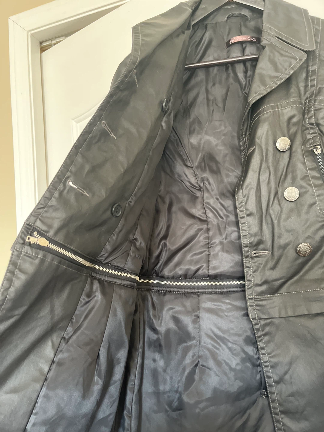 Pierre Cardin Women's Black Leather Trench Coat - photo 5