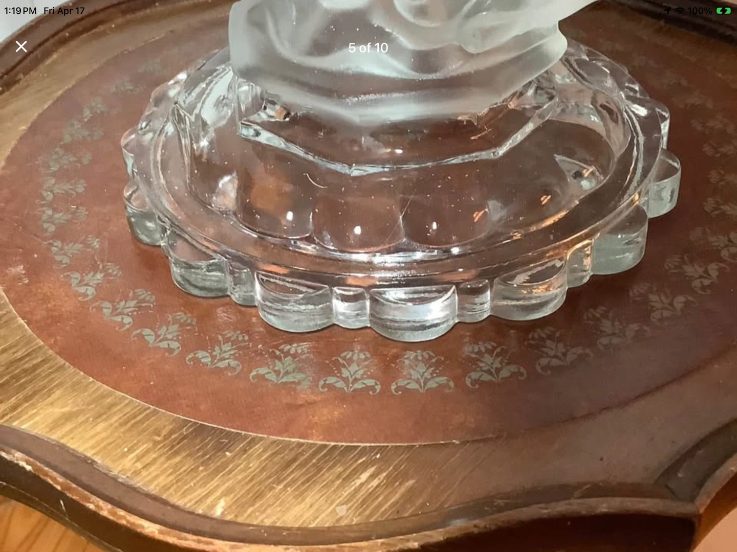 Antique Pressed Satin Glass Mermaid Candlestick 🐞 - photo 5