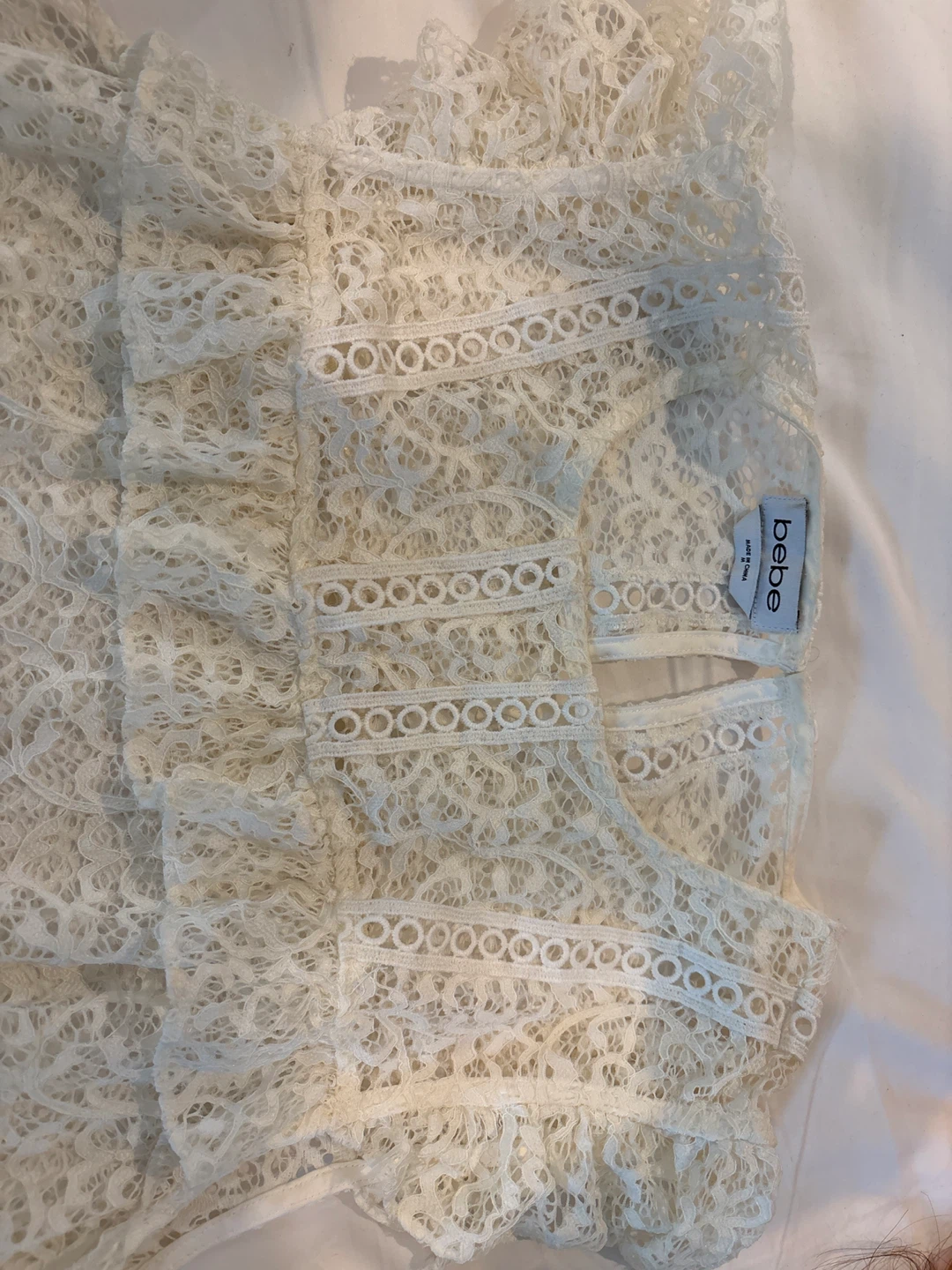 Bebe Lace Dress - Cream - Size M - photo 3