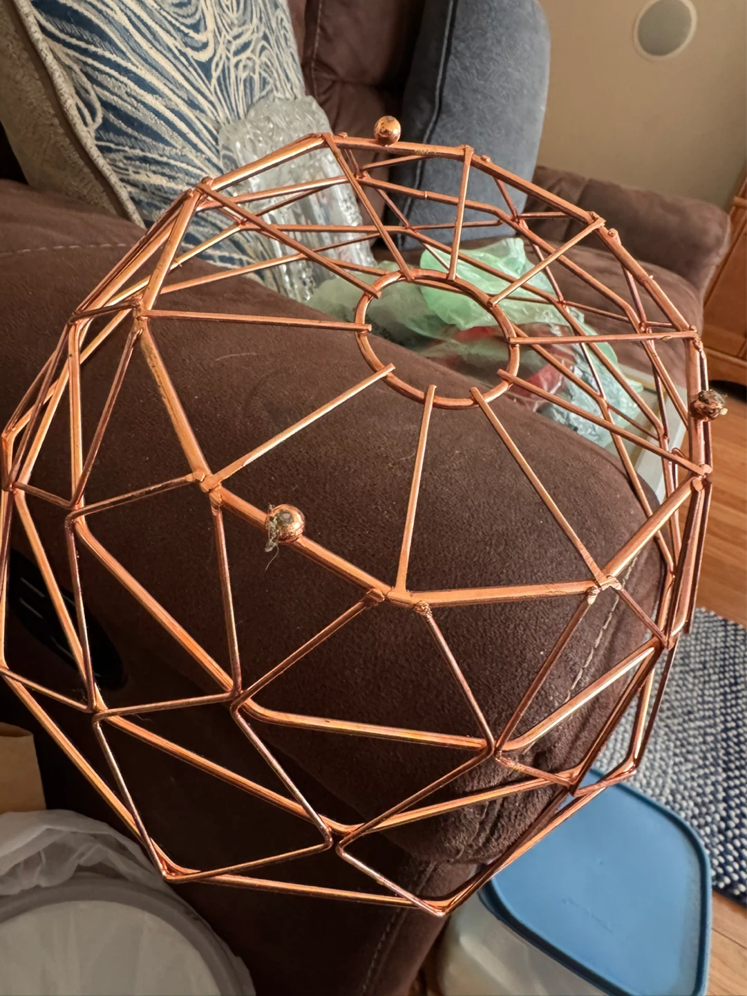 Copper Geometric Wire Basket - photo 2
