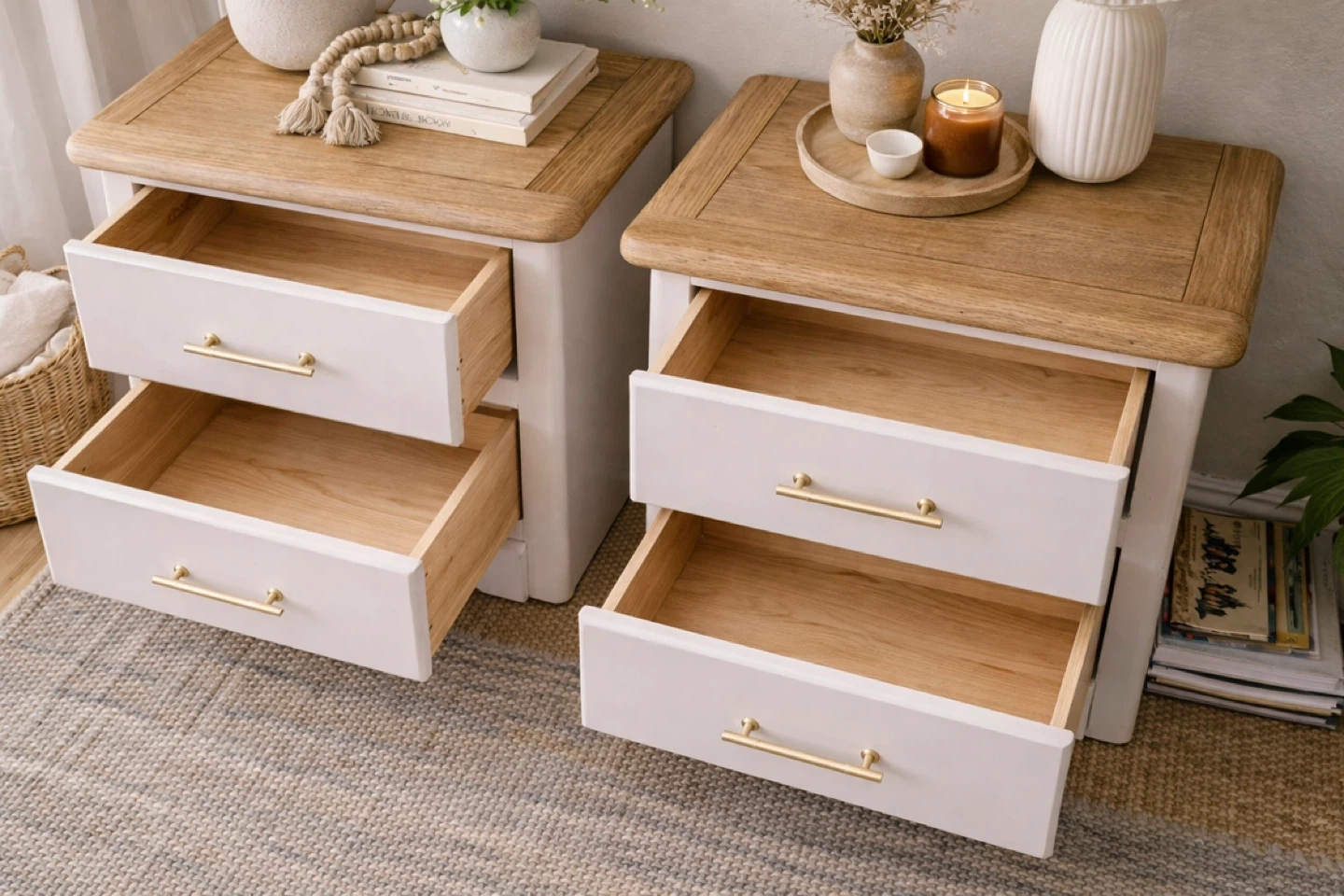 ✨ Soft Blush Nightstand Set – Solid Wood Stanley Pair✨ - photo 3
