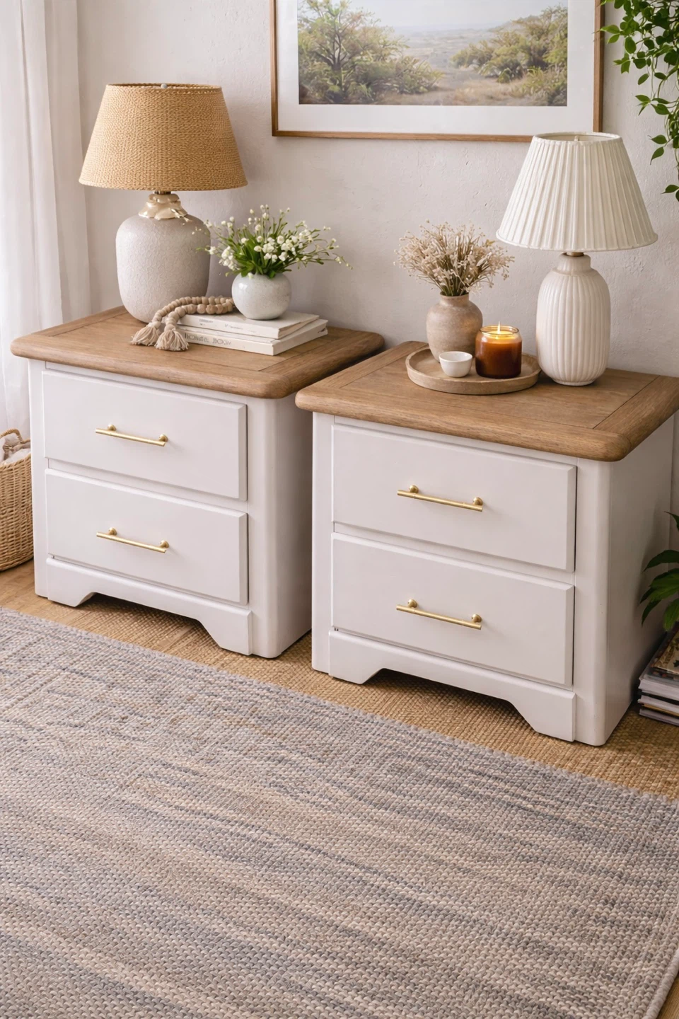 ✨ Soft Blush Nightstand Set – Solid Wood Stanley Pair✨ - photo 2