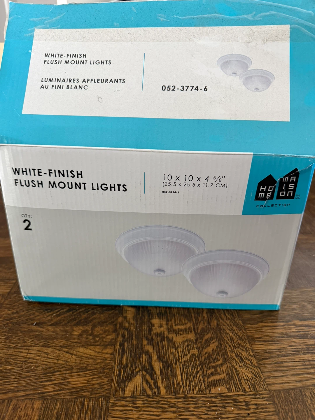 HomeMade Collection White Finish Flush Mount Lights (2 Pack)