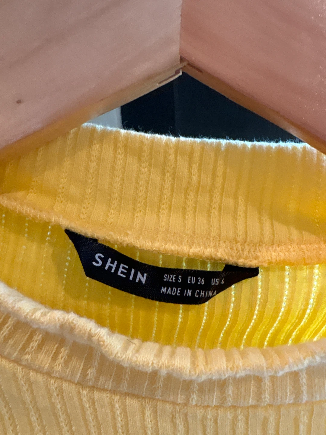 SHEIN Yellow Ribbed Mock Neck Mini Dress Size S - photo 2