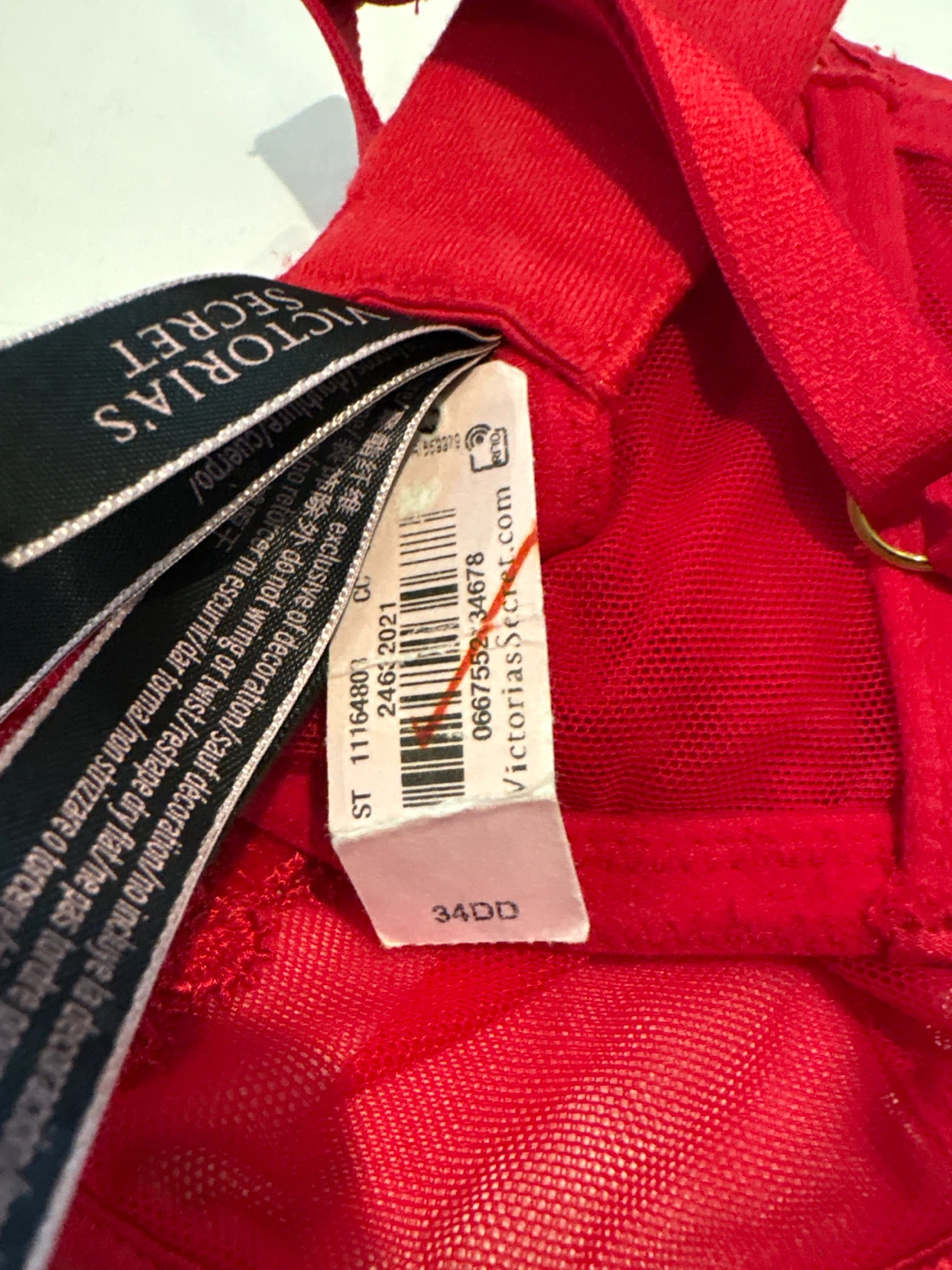 Victoria's Secret Red Lace Bra 34DD - photo 3