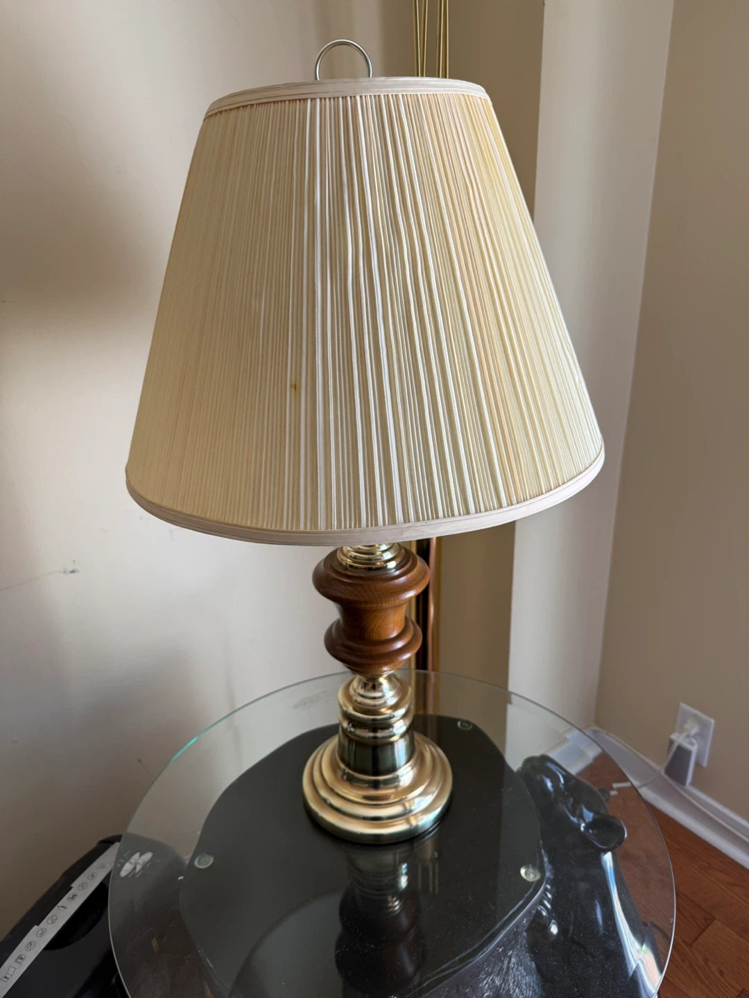 Vintage Table Lamp with Pleated Shade