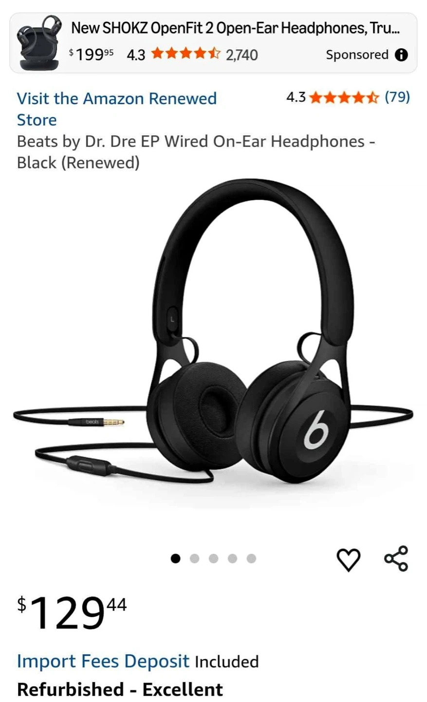 Beats by Dr. Dre EP wired in ear headphones